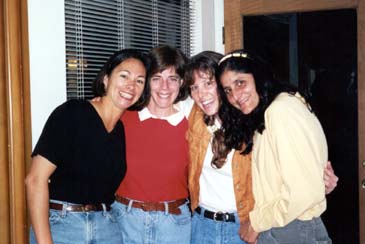The 'spice girls' are from left: Patty, Barbara Morgan (now an astronaut, in 1986 she was the backup for Christa Mc Auliffe, for the TEACHER IN SPACE PROGRAM), Tracy Caldwell and Sunita Williams.  All four were members of the 1998 astronaut class "The Penguins".